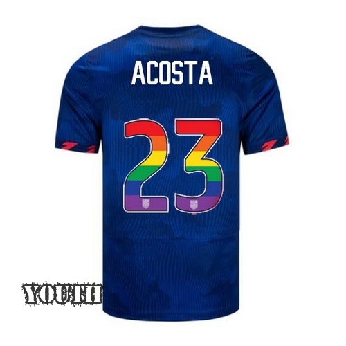 USA Kellyn Acosta 2023/24 Away Youth Jersey Rainbow Number