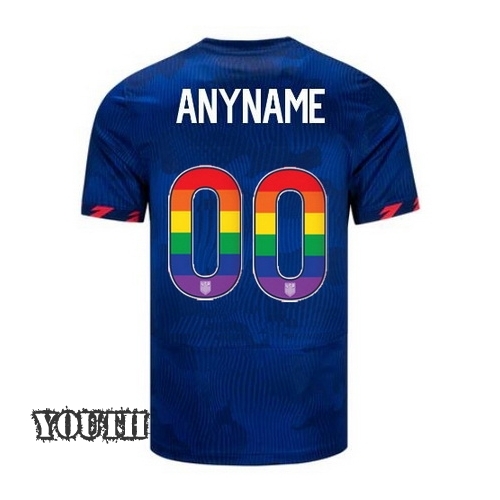 USA Customized 2023/24 Away Youth Jersey Rainbow Number